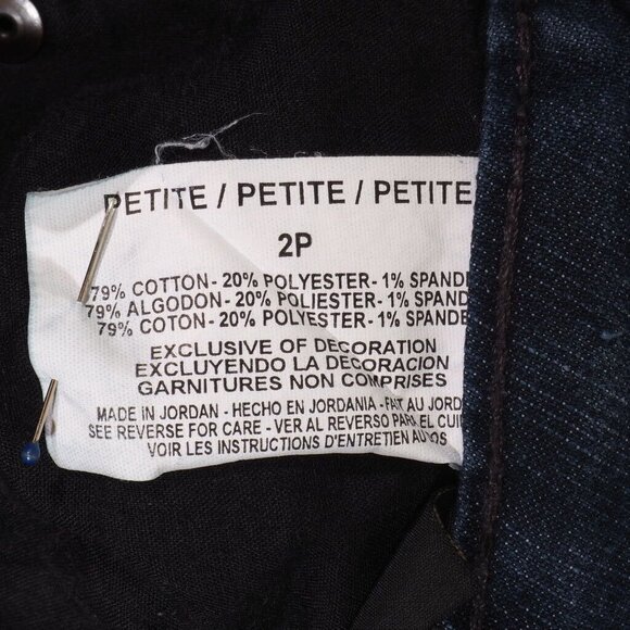 Nine West Jeans Womens 2 Petite 25 x 27 Straight Leg Dark Stretch Flare - Picture 8 of 8